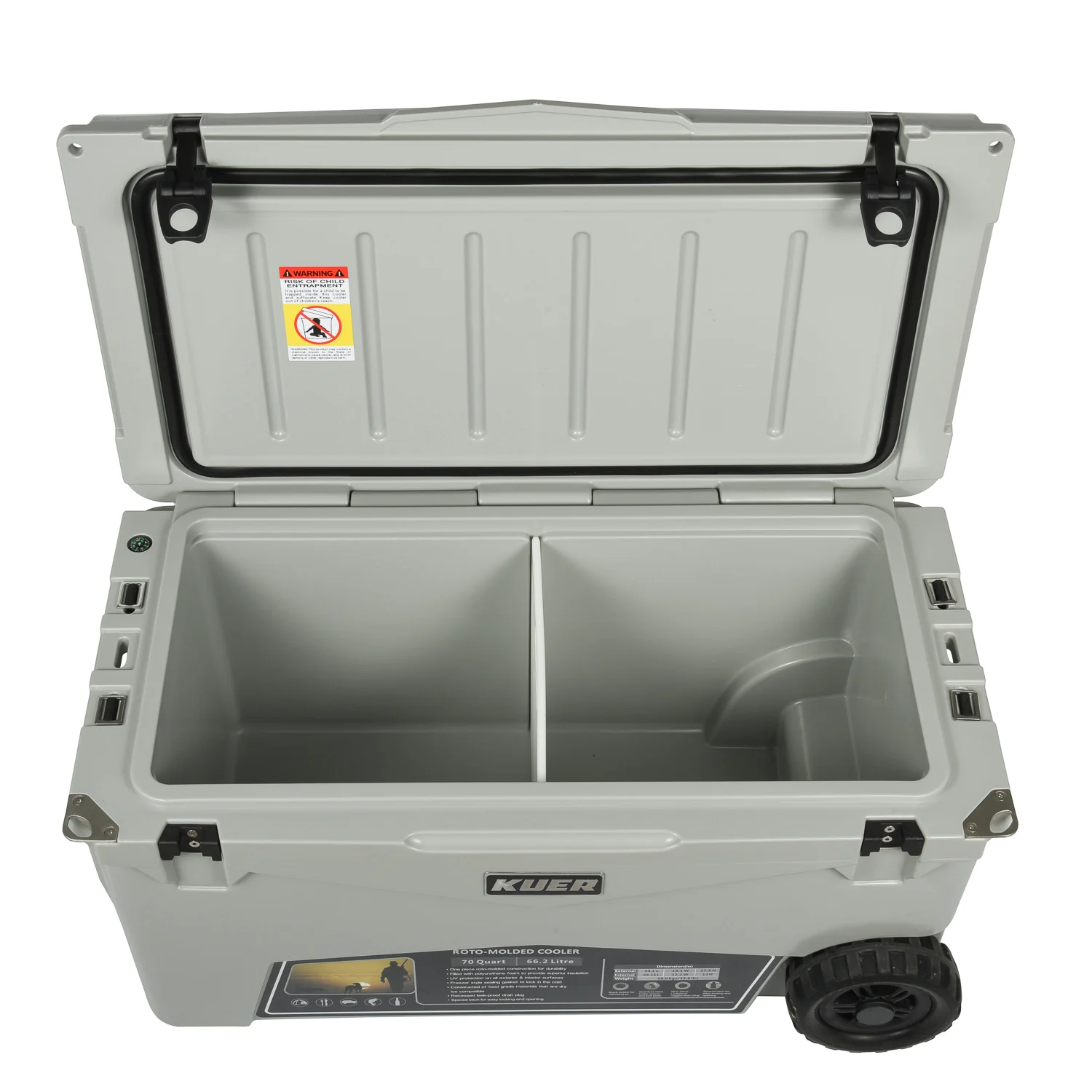 Kuer Outdoor insulated rotomolded fridge cooler ice box with wheels