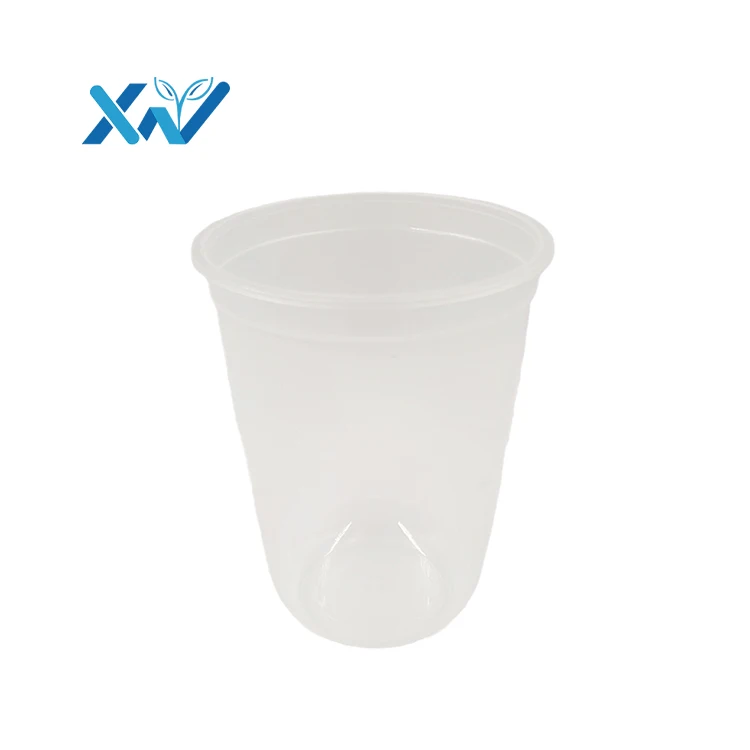 Custom size print logo plastic recyclable disposable cold drink cup with pp lid from china manufacturer