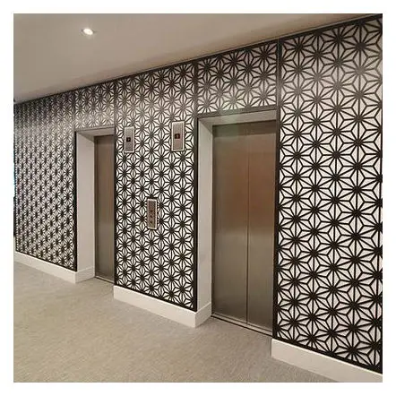 Islamic Design Carbon Powder Coated Round Partition Steel Matt Golden Mercury Folding Room Divider With Tea Color Glass