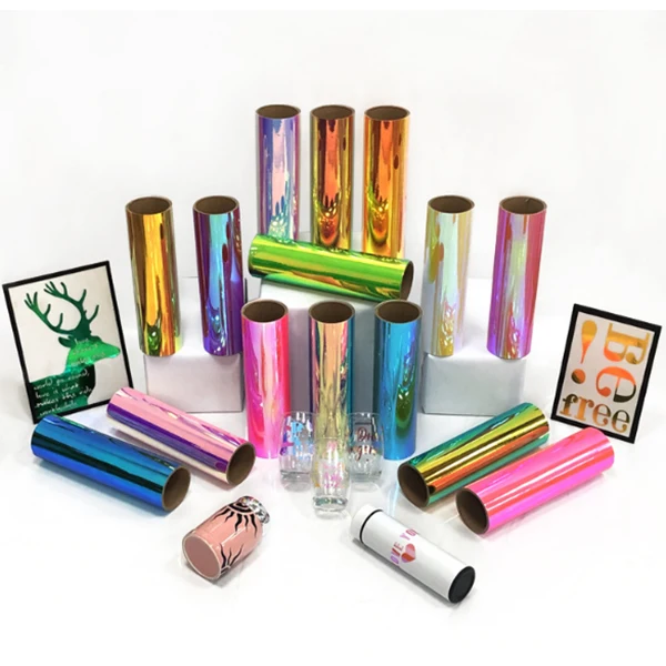 China Iridescent film PET Material Rainbow PET Film Rolls for decoration and Packing