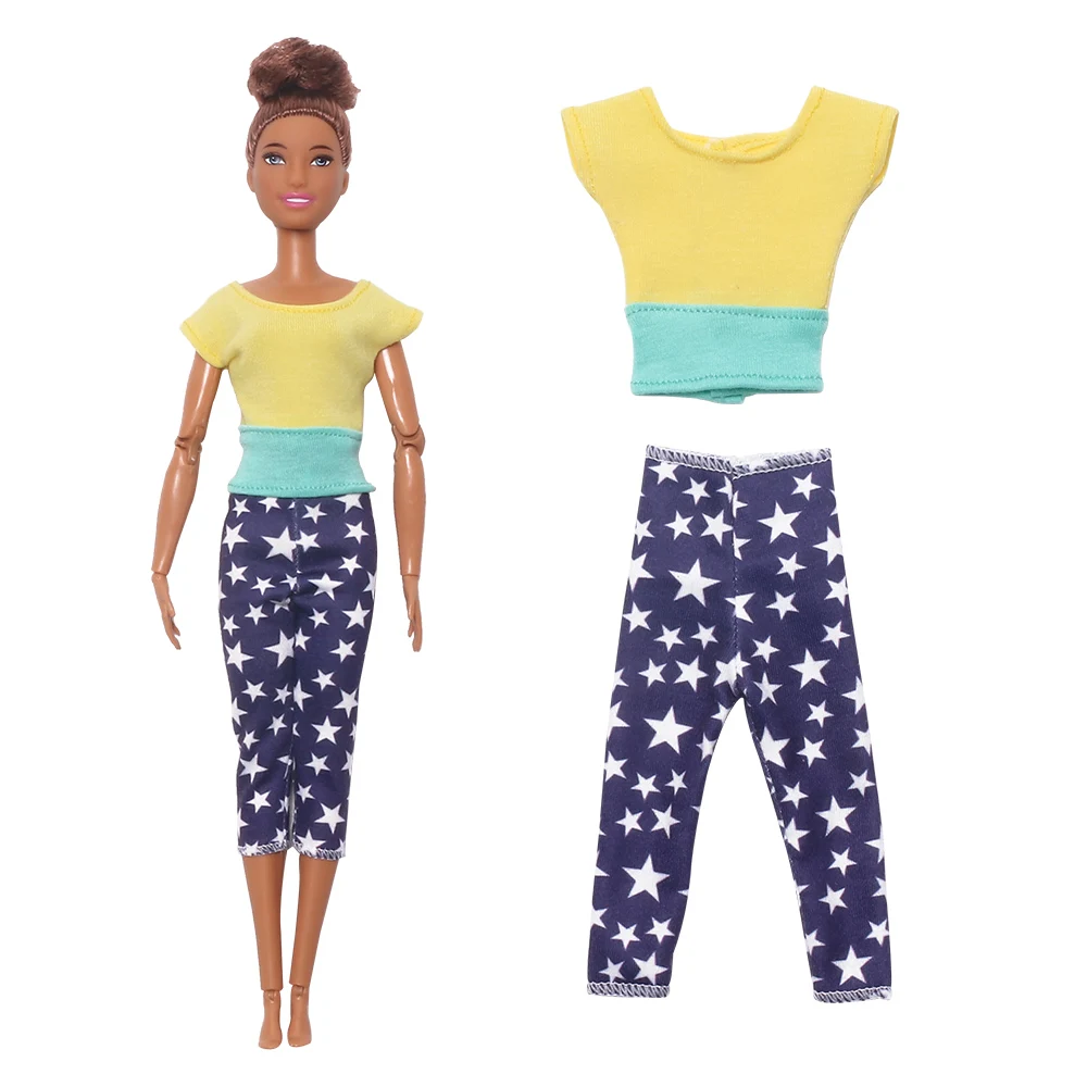 
Princess Doll Fashion Outfit Handmade Daily T-shirt Shorts Clothes For Barbie Doll Noble Dinner Party Dress Accessories 