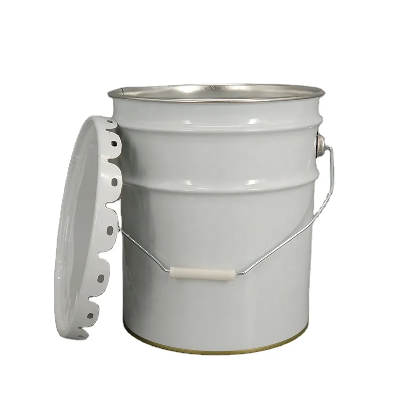 manufacturer customized color 18kg oil ink solvent use chemical metal bucket/ pail/ barrel tin can with lug lid and wire handle
