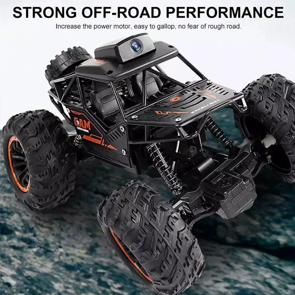 2.4GHz 1/20 Remote Control Car 4Wheel Rock Crawler Truck Toy Spy RC Car With WIFI Camera HD 720P