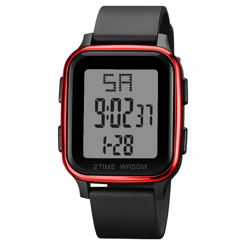 Big face digital led watch, diving black digital stop watch, black  color digital running watch for boy