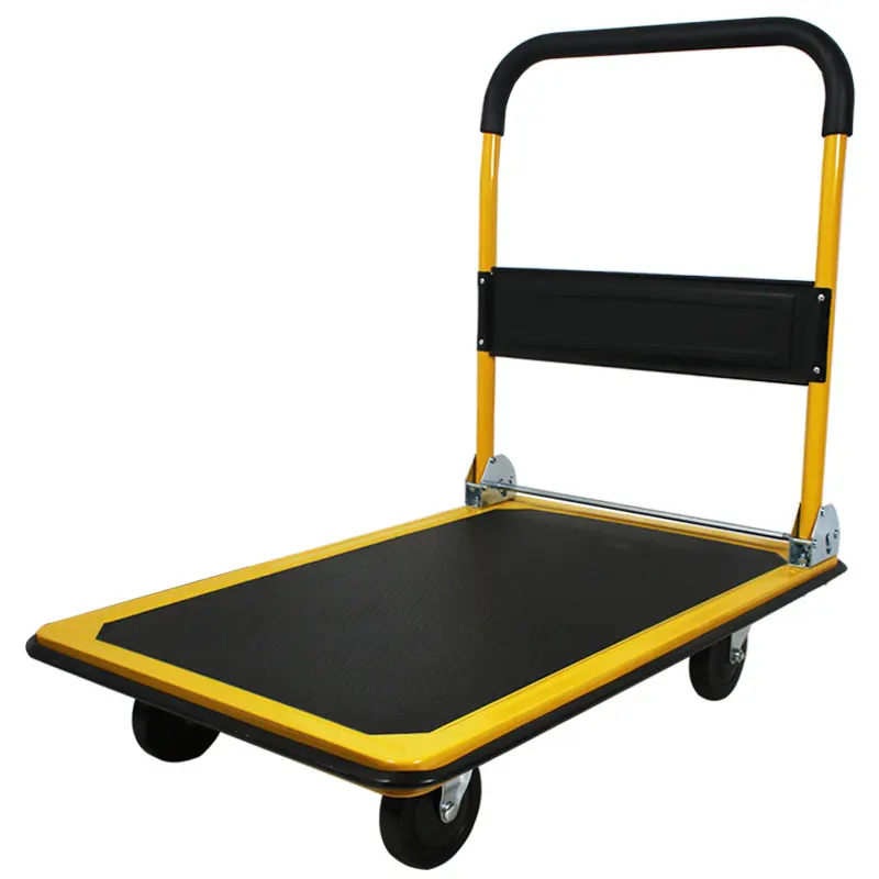 Materials made of steel are stored in a 300 kg four-wheeled cart with large space