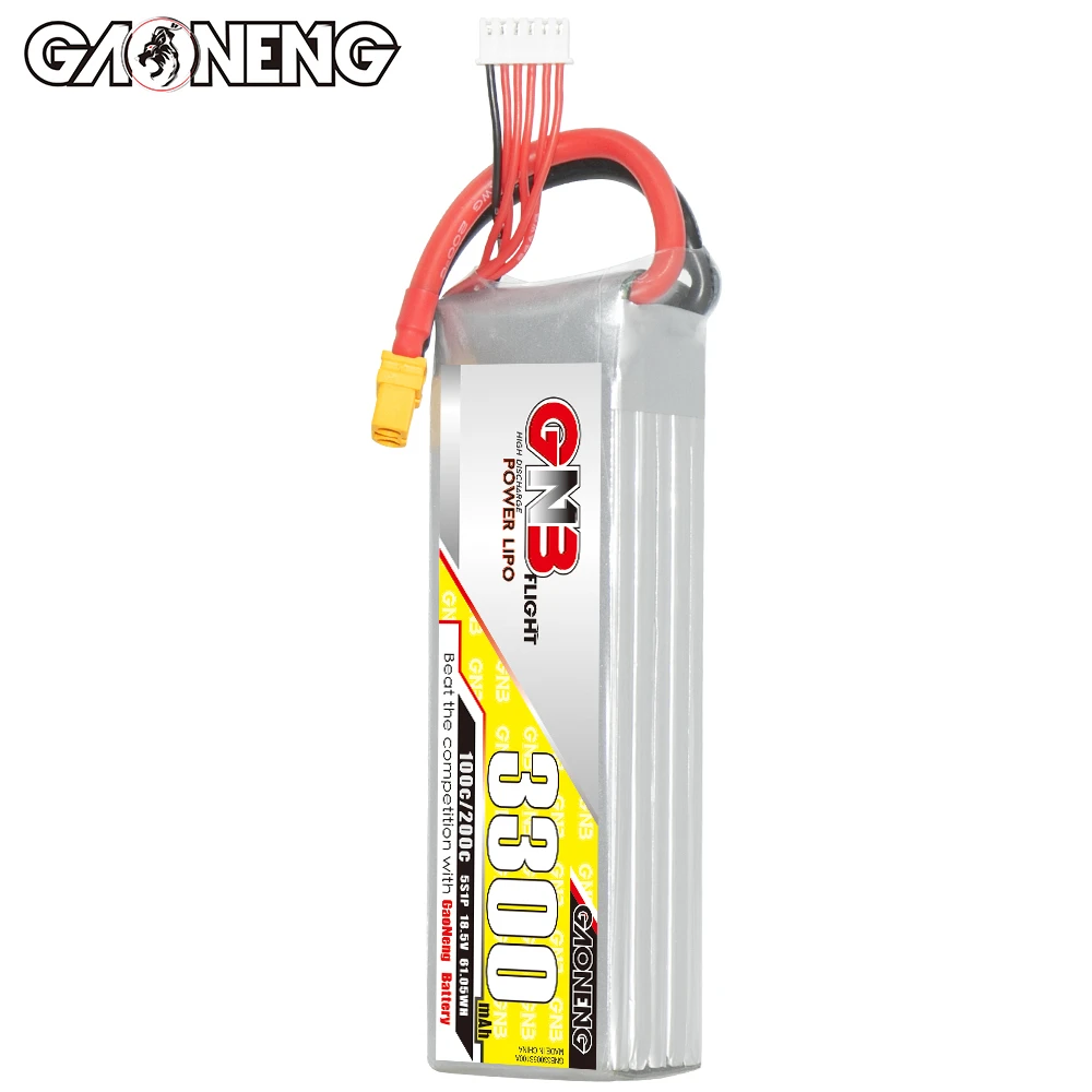 GAONENG GNB 3300mah 5S 22.2V 100C XT60 RC CAR Drone LiPo battery Flight High Discharge C rating Performance