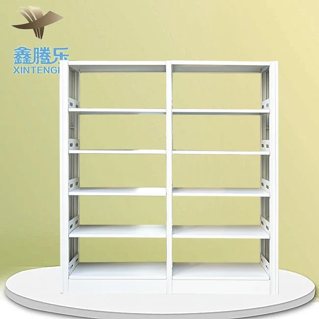 Modern Double-Size Metal Bookshelf for Office & School Library Steel Storage Furniture Bookcase