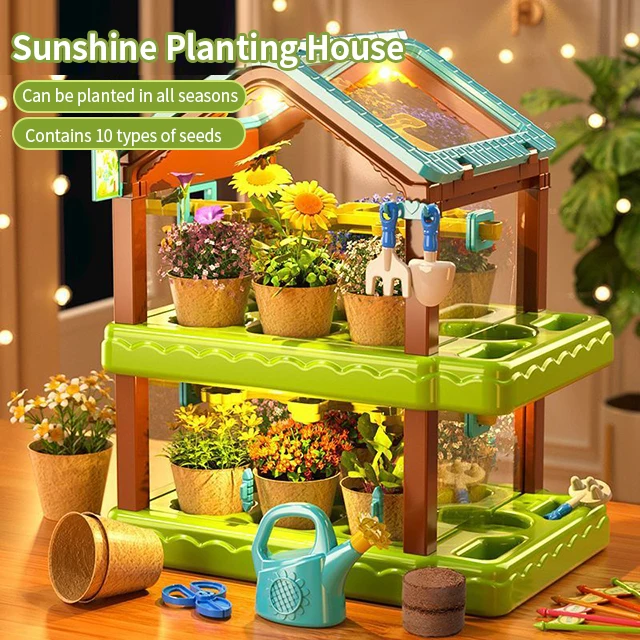 Small Garden Growing Plant Observation Experimental STEM Educational Toys DIY Science Kit Toy Farm House For Kids