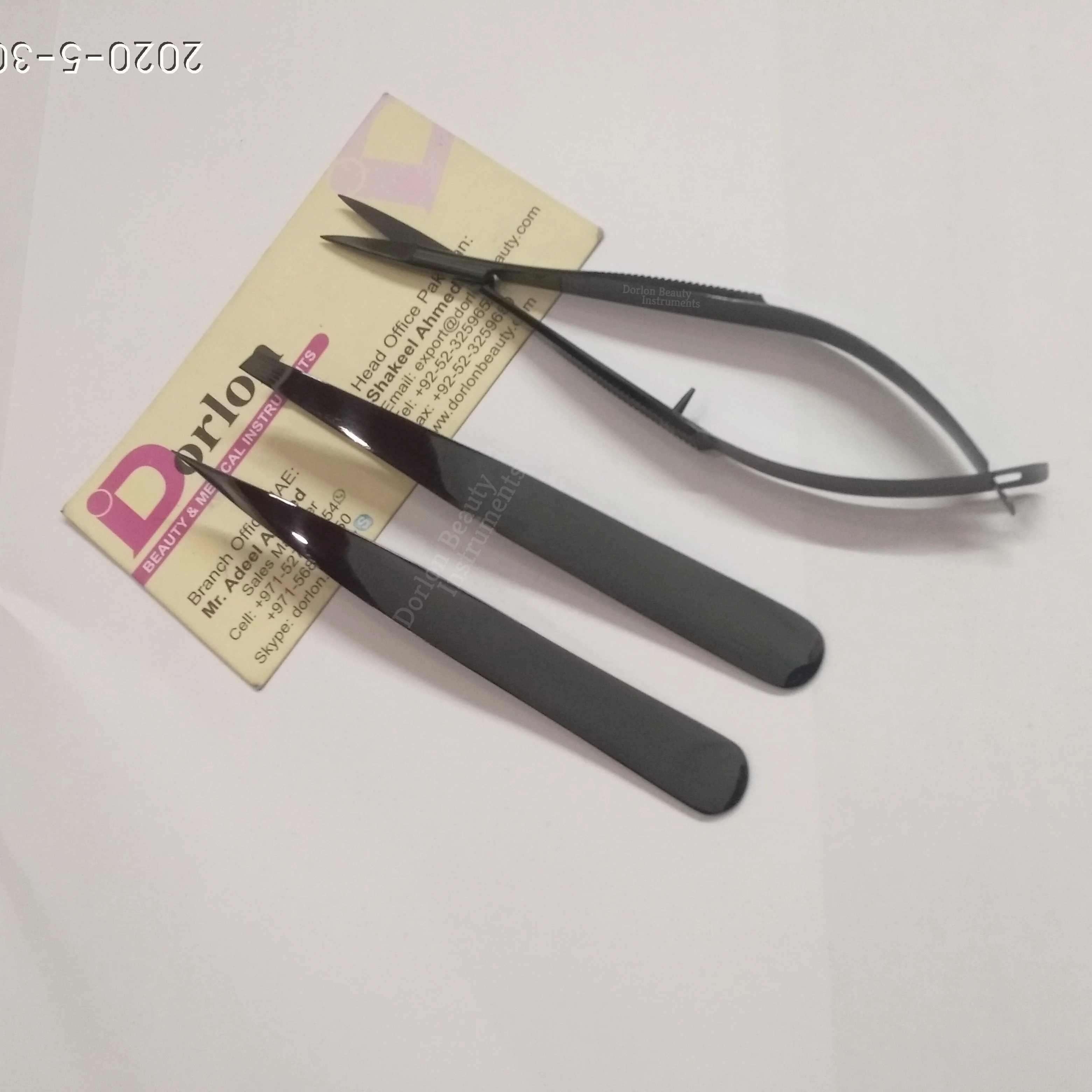 Professional Black Plasma Eyebrow Tweezers & Scissor For Quick Grooming