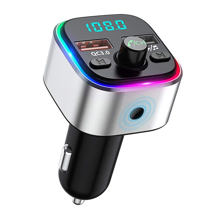 Новинка автомобильное зарядное устройство для телефона с двумя USB, MP3-плеер со светодиодным дисплеем, FM-передатчик