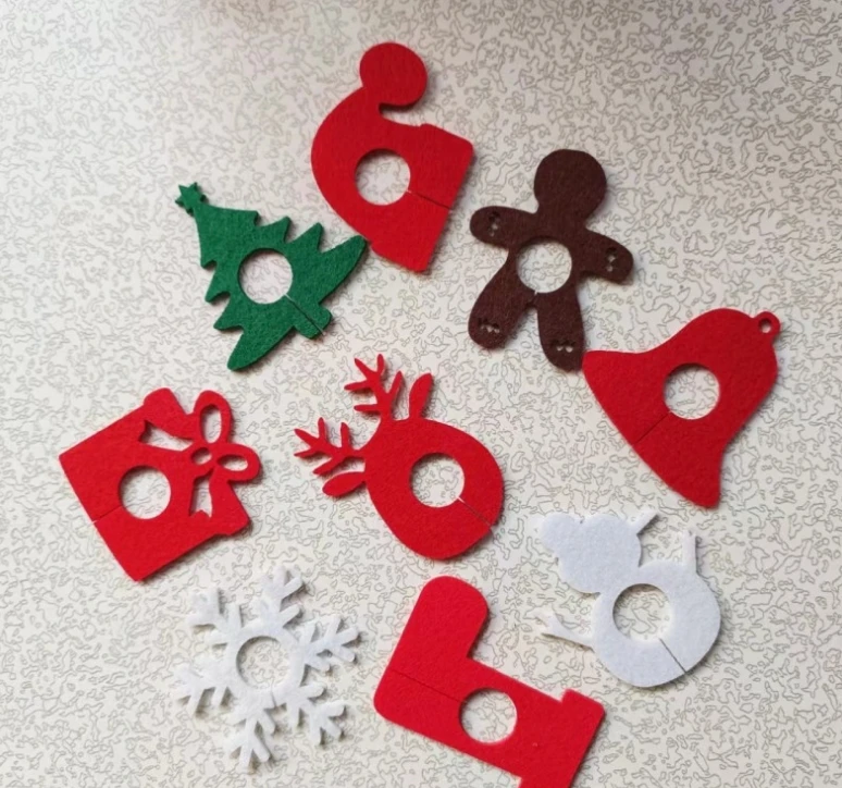 New felt wine glass decoration Ring Christmas decorations Holiday Banquet masquerade ball stemware accessory