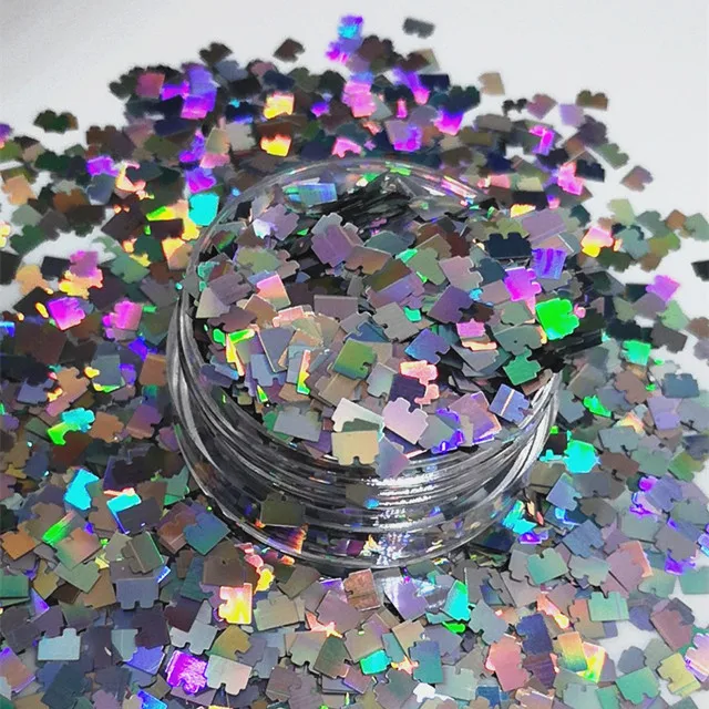 Puzzle Logo glitter  shapes ,Logo shape glitter