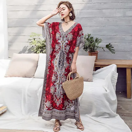 
Supplier wholesale Leisure vacation boho bohemian dress thailand bangkok tops clothes Loose dresses 