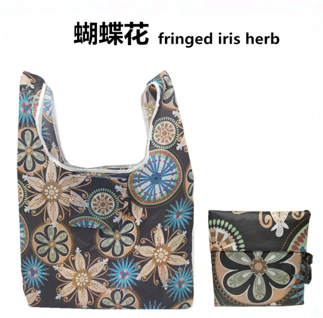 2024 custom promotional eco friendly reusable grocery tote nylon foldable shopping bag for gift