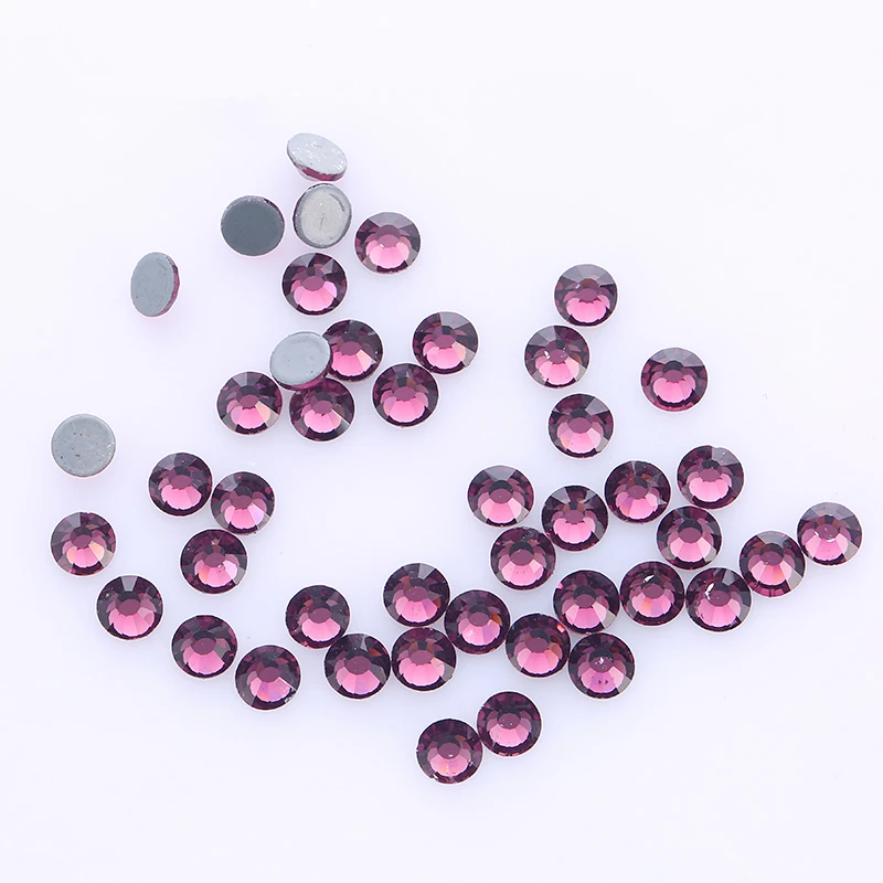 
LOCACRYSTAL Brand Amethyst Color crystal DMC Glass Flatback Rhinestones for Sale 