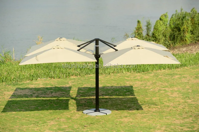 Outdoor hotel furniture garden use parasol with 4 side square shape
