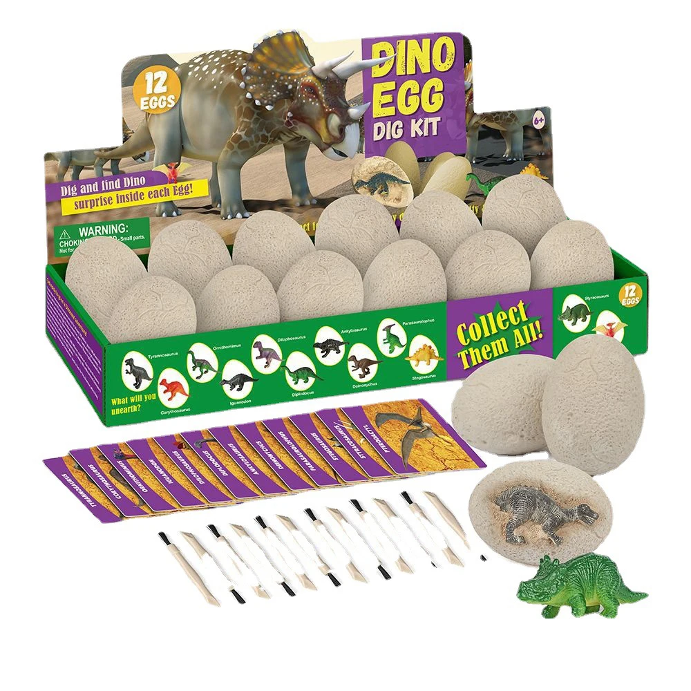 Best-Selling Dinosaur Egg Fossil Excavation Plaster Archaeological Excavation Science Kit Hammer Set Dinosaur Toy For Children