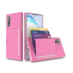 Shockproof  hot sale card slot tpu soft mobile phone case for Samsung Galaxy Note 10 plus 2019 latest design PC rugged shell