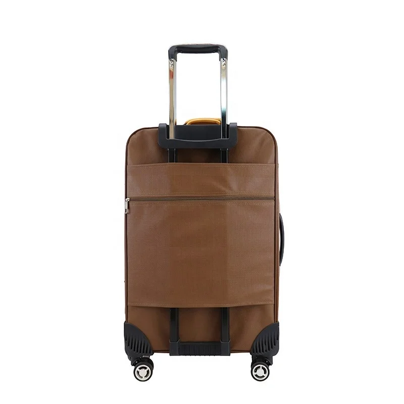 Personalized soft PU leather suitcase set travel luggage sets trolley bags luggage