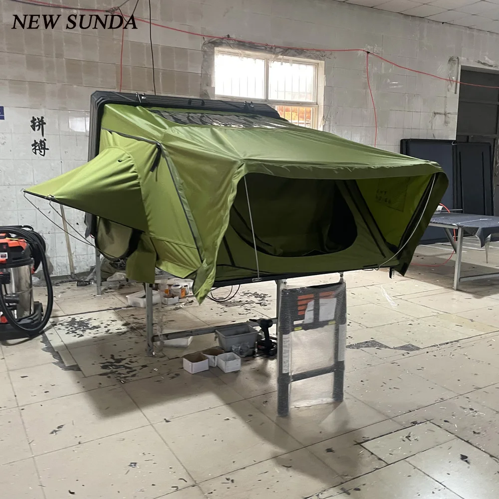 Customized Car Roof Top Tent Outdoor Folding Camping Truck Rooftop Tent for SUV Pickup Trailer with Aluminum Hard Shell Cover