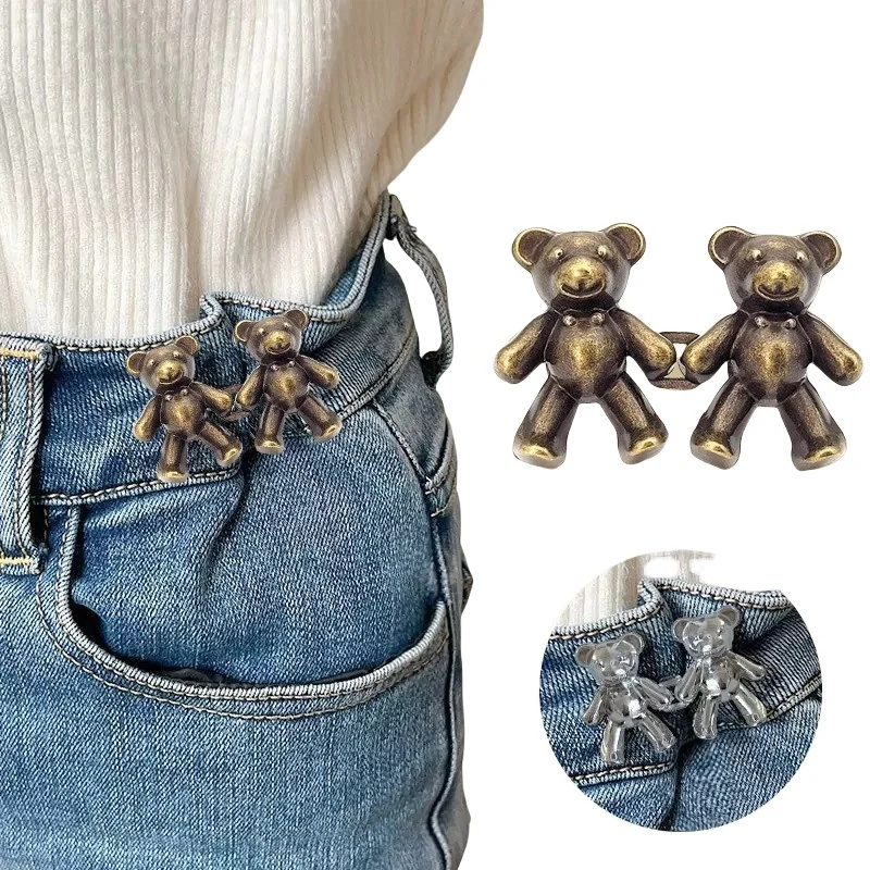 New Bear Snap Button Waist Buckle Adjustable Adjust Waist Removable Retractable Pant Clothing Metal Pants Waist Button