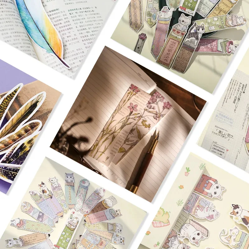 Zeecan Printed Custom Vintage Feather Paper Bookmark Paper Dividers Postcard For Reading