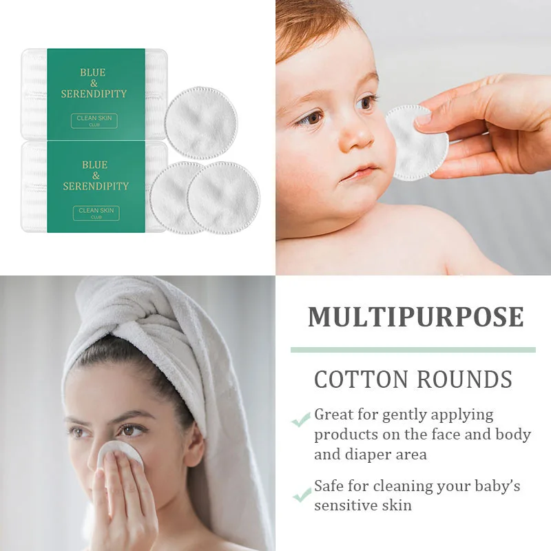 Cosmetics Disposable Makeup Cotton Facial Pads 100% Pure Cotton Pads for Removing Makeup Nail Polish and Cleansing Face