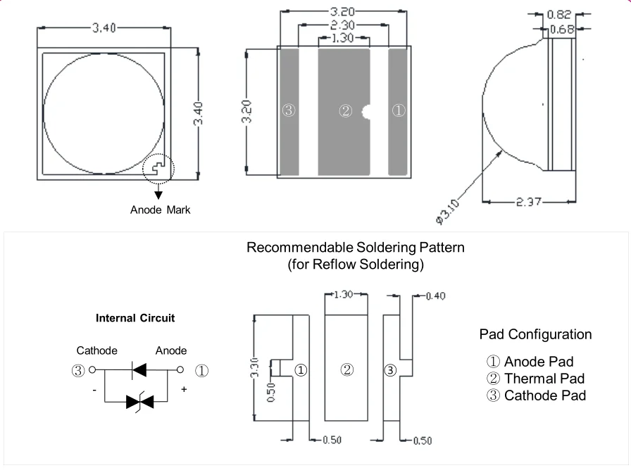 High Radiant Flux 3V 1500mA 6W SMD 3535 UVA 365nm LED Diode LEUVA33W70RL00 For UV Curing