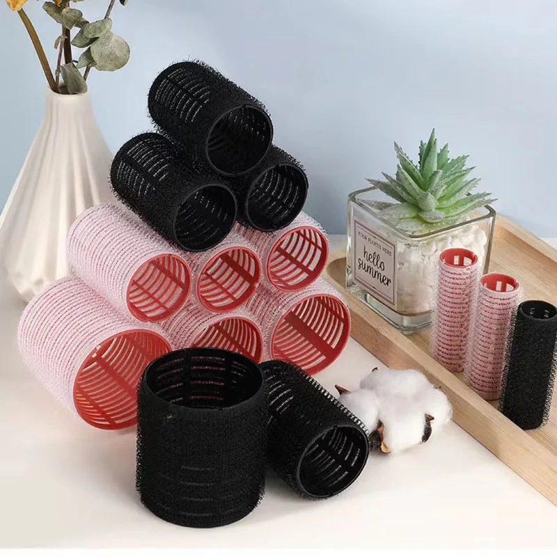 Custom Bag 8pcs Set Thermal Self Grip Rollers Aluminum Core High Quality Thermal Hair Rollers Self Grip Hair Rollers