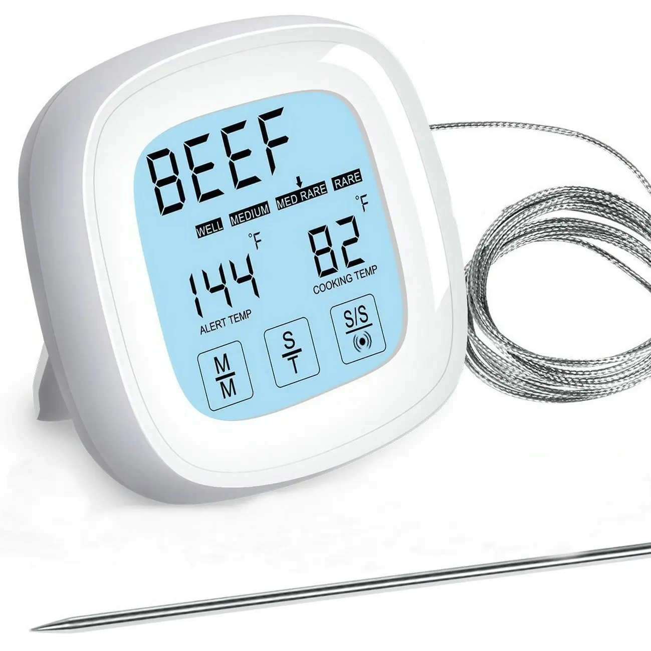 DD1071  Waterproof Touch Screen Kitchen Baking Food Thermometer Meat Timer Food Cooking Magnet Alarm Timers BBQ Thermometer