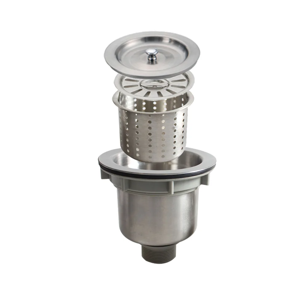 140 Mm Kitchen Basket Sink Strainer Anti-odor Drains Sink Filter Waste Stainless Steel Modern Polished Kitchen Water Pipe