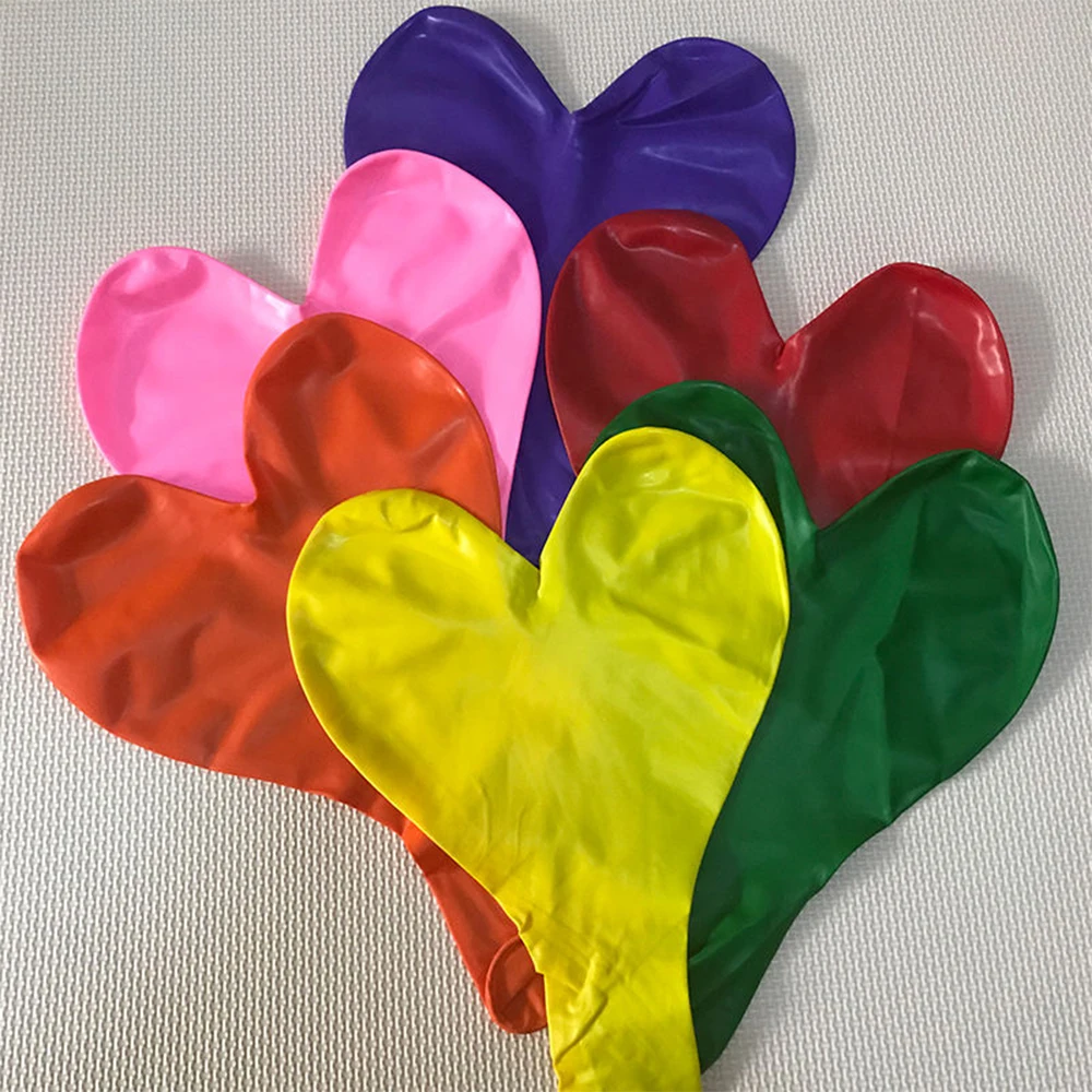 10PCS Valentines Day Party Decoration Bouquet 18 Inch Heart Shape Mylar Helium Metallic Heart Foil Balloons