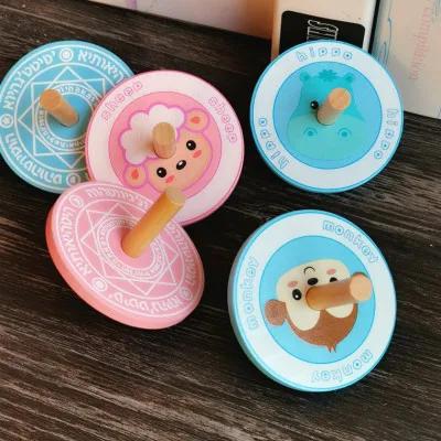 
Handmade Painted Wood Spinning Tops Multicolor Wooden Spinning Tops Mini Handmade Painted Spinning Tops for Gift or Party 