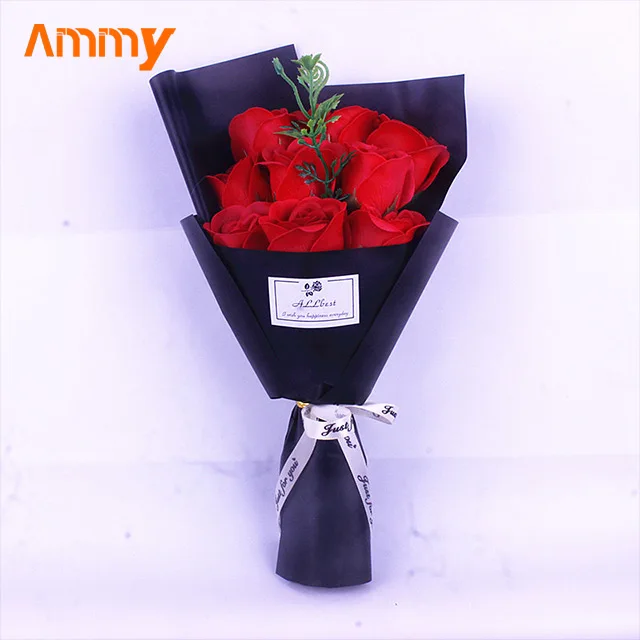 Ammy valentines day gift 9 Soap flower simulation bouquet gift for mothers day gifts artificial flowers bouquet