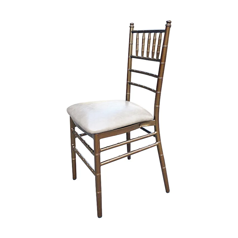 Wholesale Modern Metal Stackable Banquet Wedding and Event Chiavari Chair with Cushion for Bar Living Room
