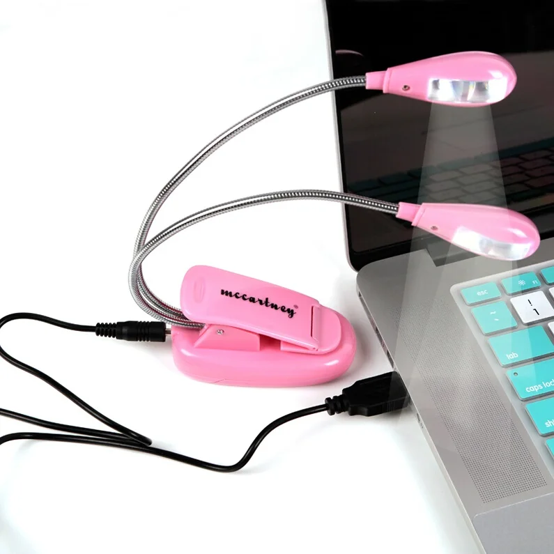 
Gooseneck Clip on LED Book Reading Night Light for Bed, Desk, Music Stand Light,Dual Head Reading Lamp 