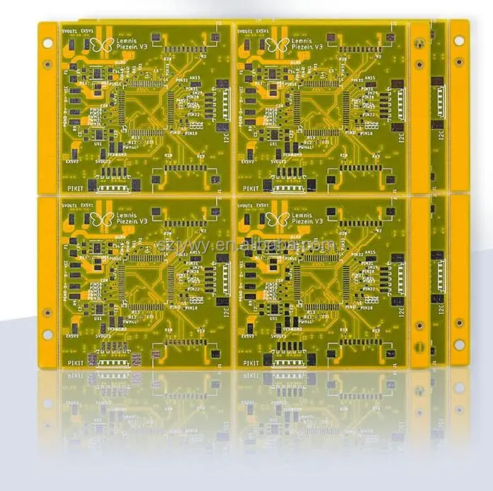 Yellow ink lead free tin spraying process special 6 layers PCB and SMT for industrial control field PCBA