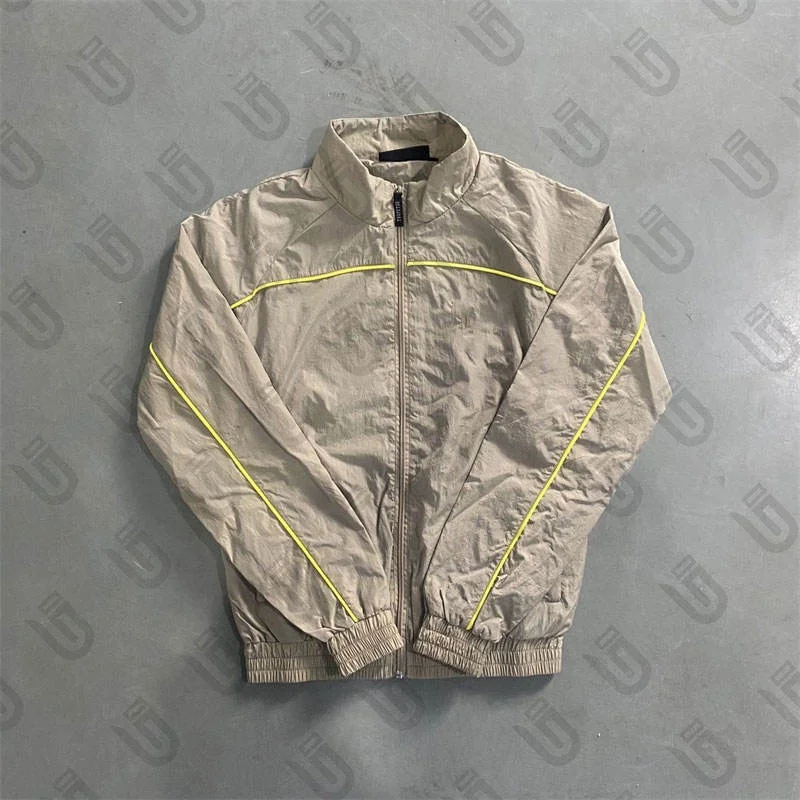 Custom mens clothing short and jacket jogger set two piece zipper polyester windbreaker tracksuit short set