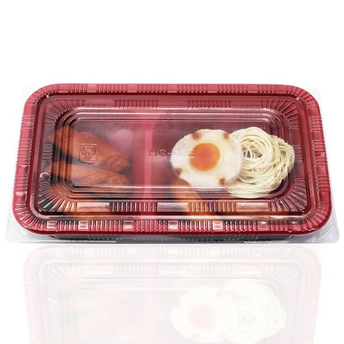 Wholesale 1/2/3/4 Compartment Plastic Bento Disposable Food Tray PP Meal Lunch Box With Cover