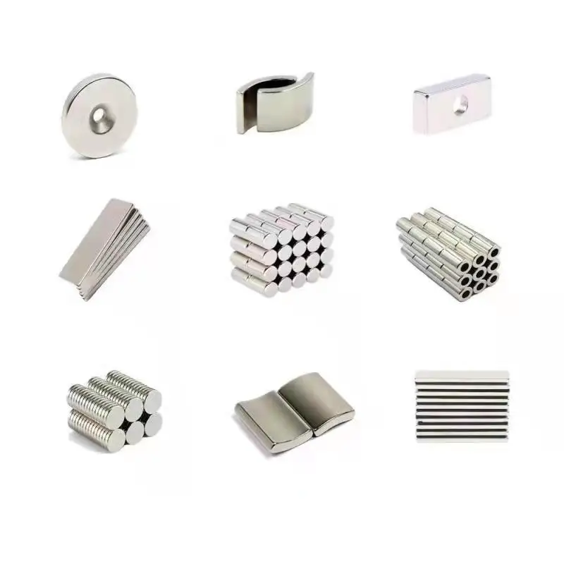 High performance mechanical Nd-Fe-B permanent magnet block with holes for motor