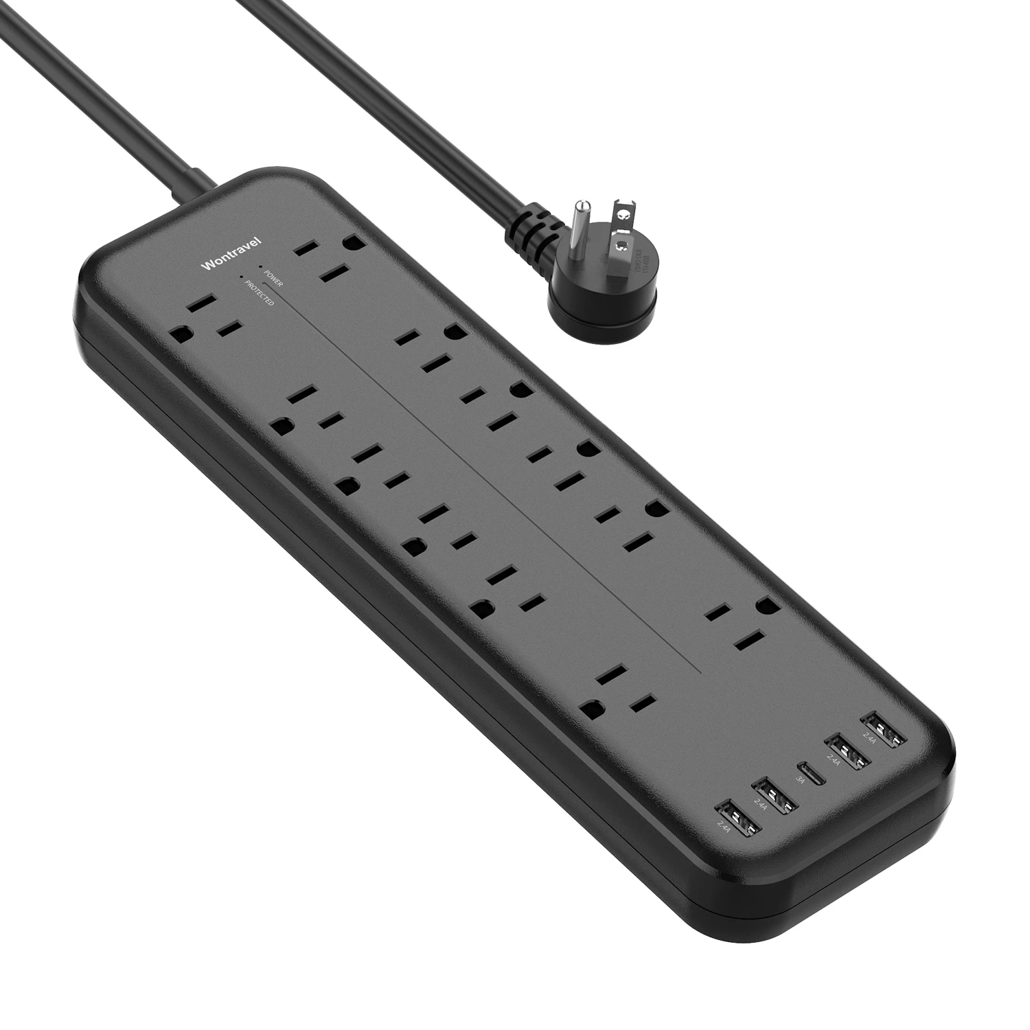 Wontravel hot selling electric board extension socket outlet 12AC usb power strip surge protector