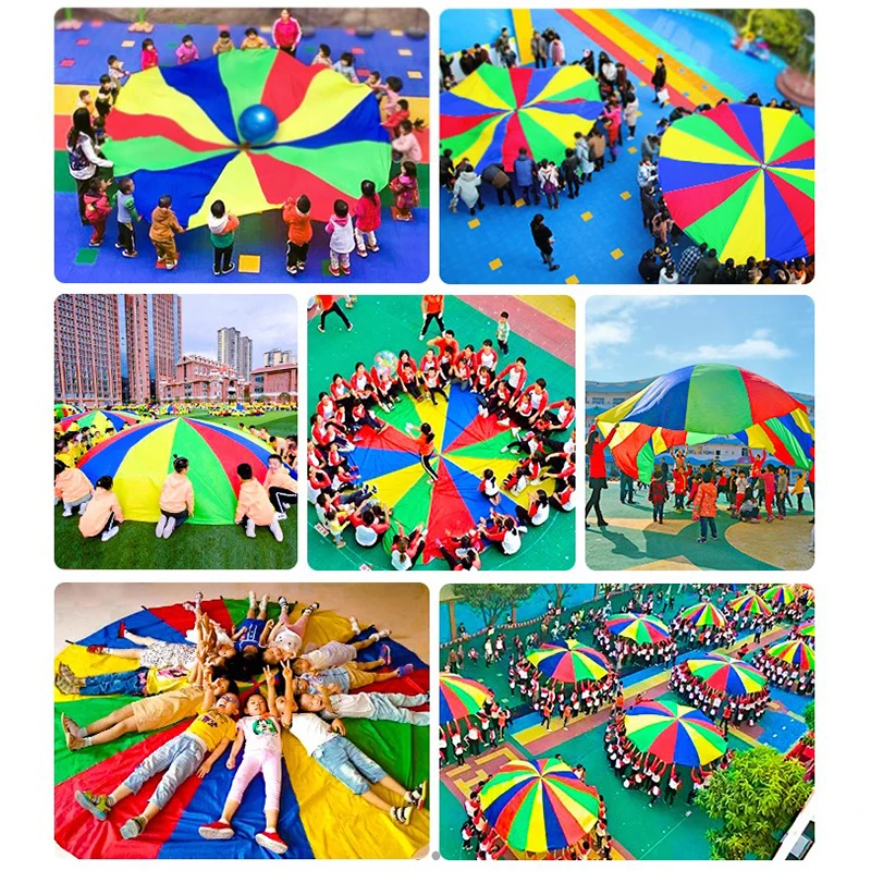 Parachute Toy Tent Games Kindergarten Team Games And Outdoor Playground Activities Kids Play Parachute Rainbow