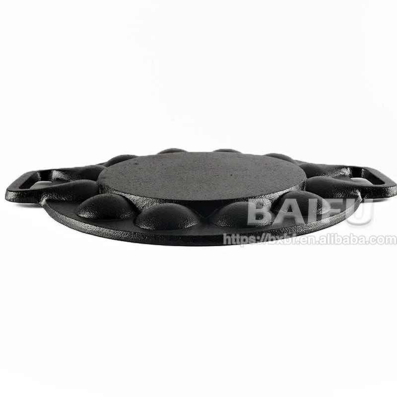 Factory Supply Pre-Seasoned Cast Iron Poffertjespan Dutch Mini Pancake Pans (19 Poffertjes)