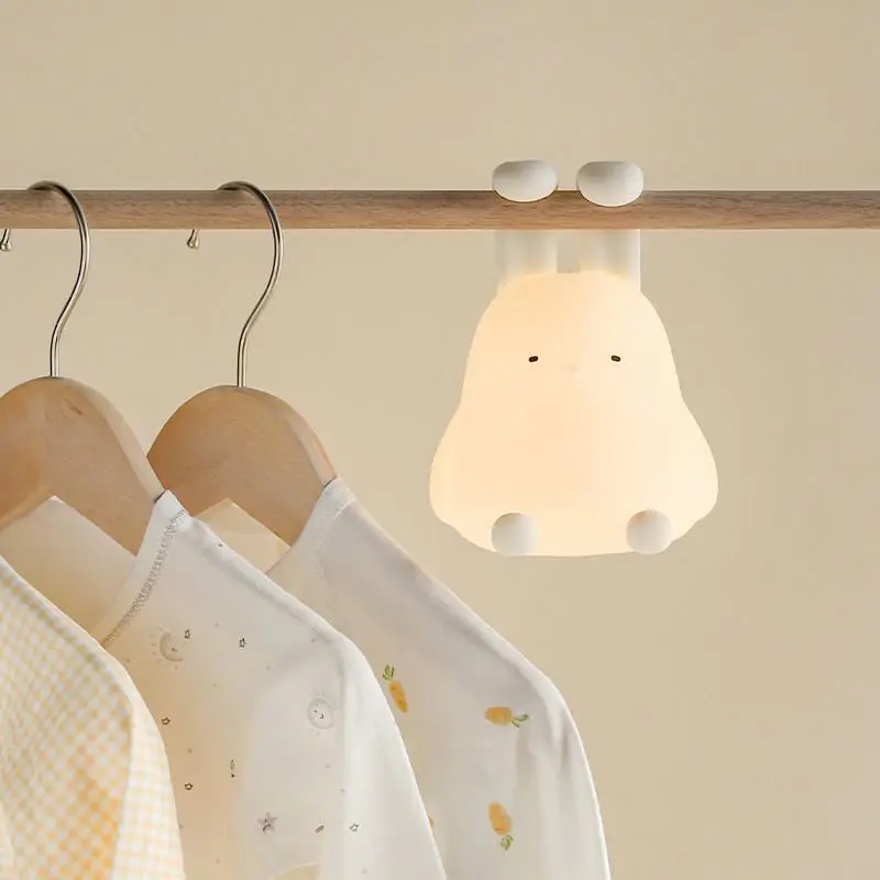 2023 Kids Gift Silicone Anime Rabbit Kids Night Bunny Lamp Foldable Hanging Cute Baby Bunny Night Light For Room