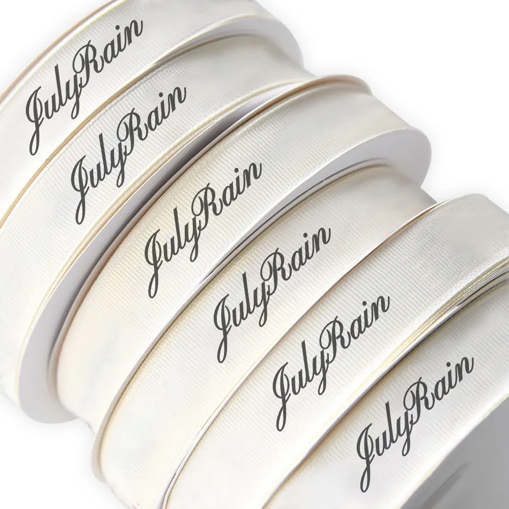 Customized Luxury 3D Relief Embossed Printed Soft Grosgrain Ribbon WIth Logo