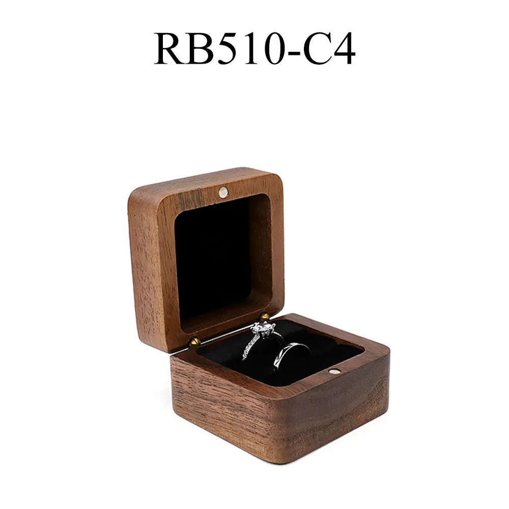 wholesale Ready to ship jewellery packaging boxes wood box ring and earrings wooden jewelry ring boxes