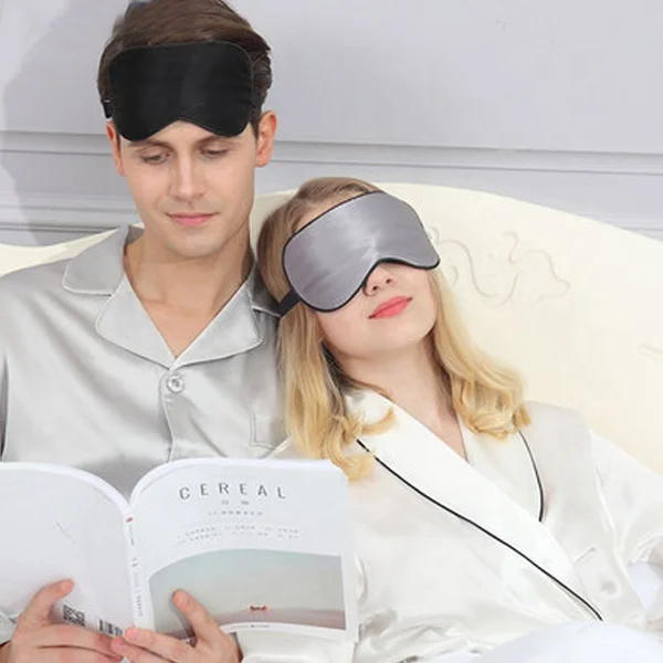 Wholesale Solid Color with same color Piping 100% Pure Mulberry Silk Sleeping Eye Mask