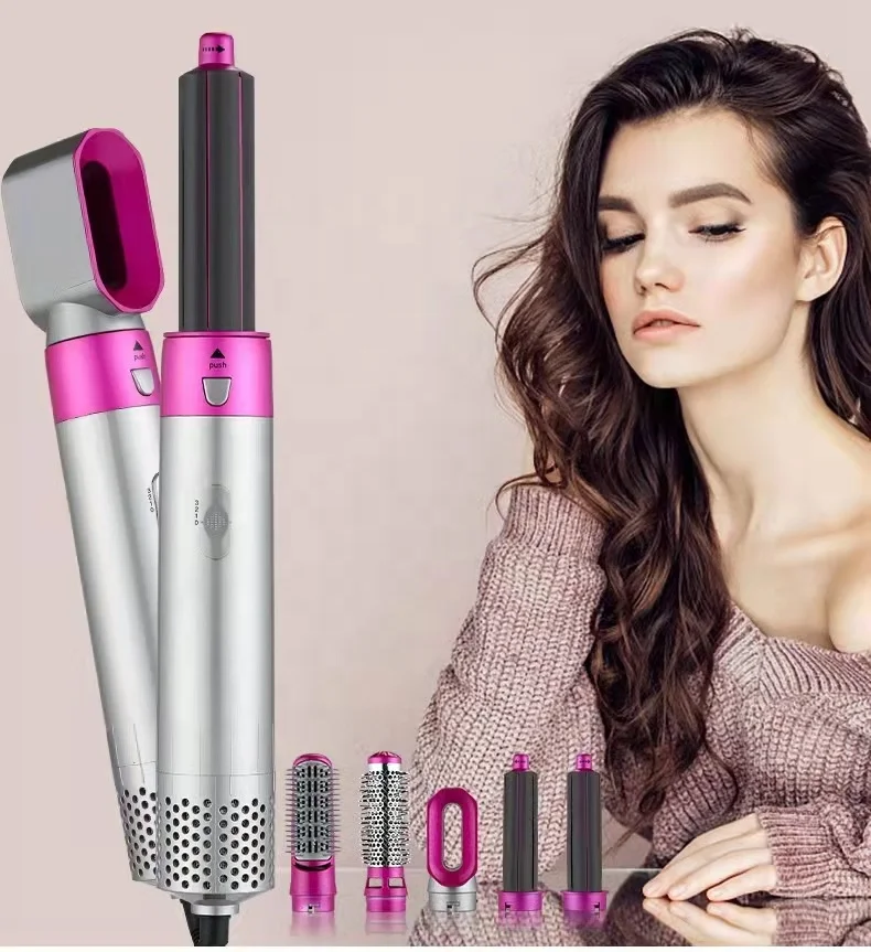 Amazon Top Seller Custom Ionic Hands Blow Comb Brush Professional Hotel 5 in 1 hair Styler Hair Dryer
