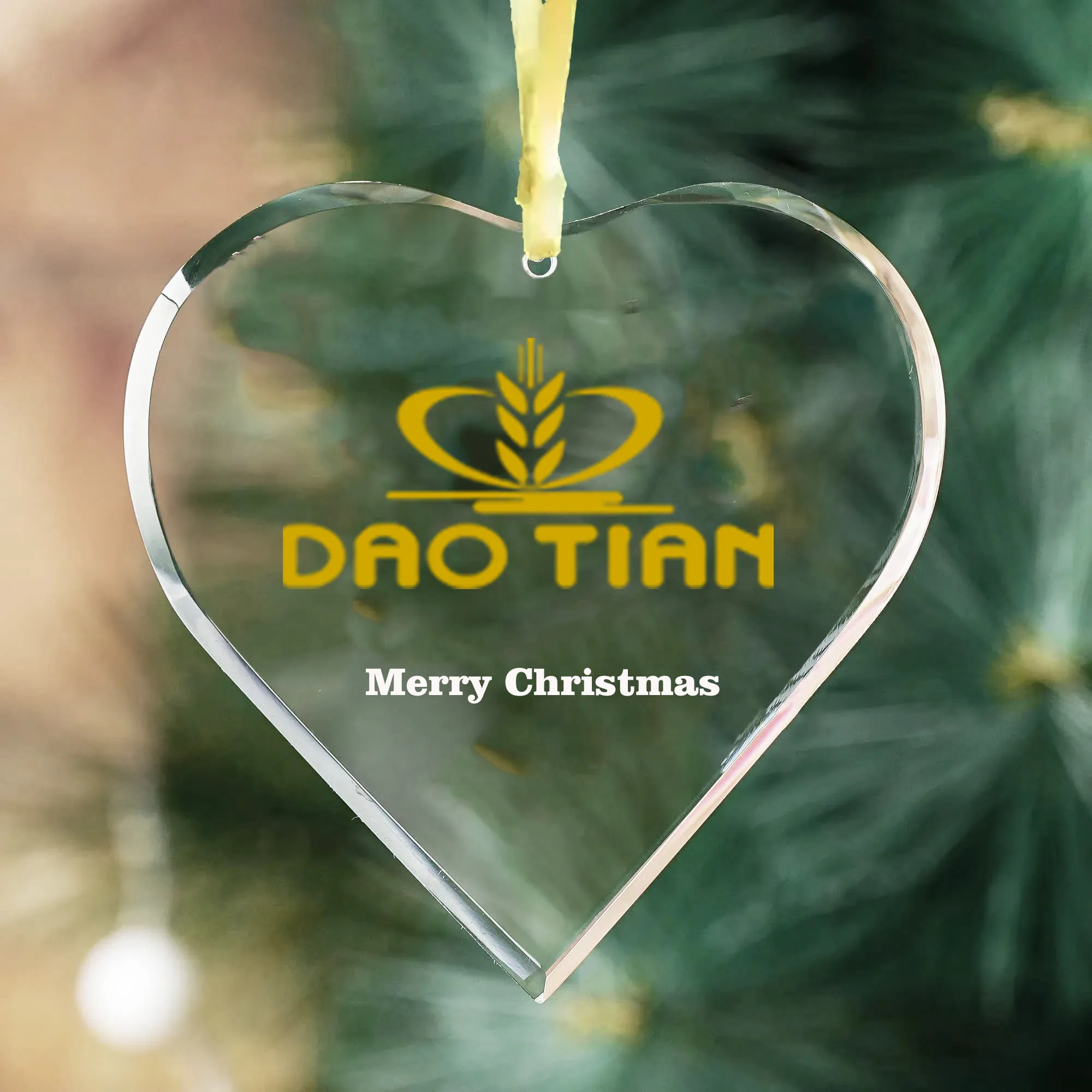 Factory Selling Wholesale BlankCustom Made Crystal Christmas Hanging Ornaments Decoration Gift Heart Shaped Glass Ornament