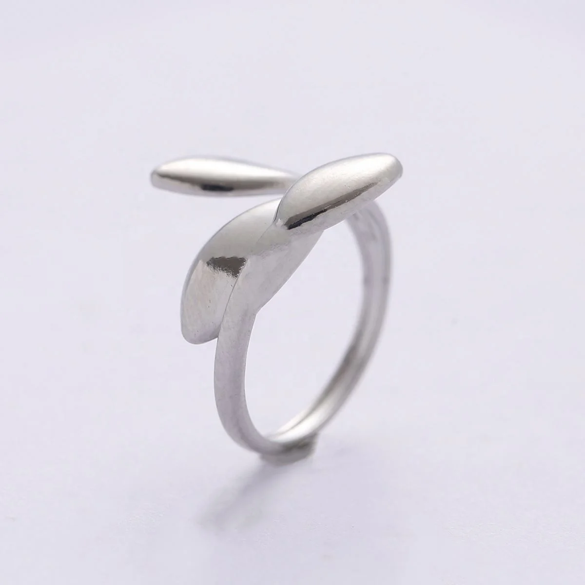Trendy simple design jewelry platinum color stainless steel 3in 1 resizable smart ring for young lady
